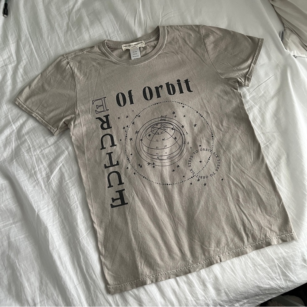 urban outfitters - grey beige graphic relaxed t-shirt